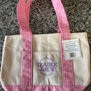 NWT Trader Joe’s mini tote in pink